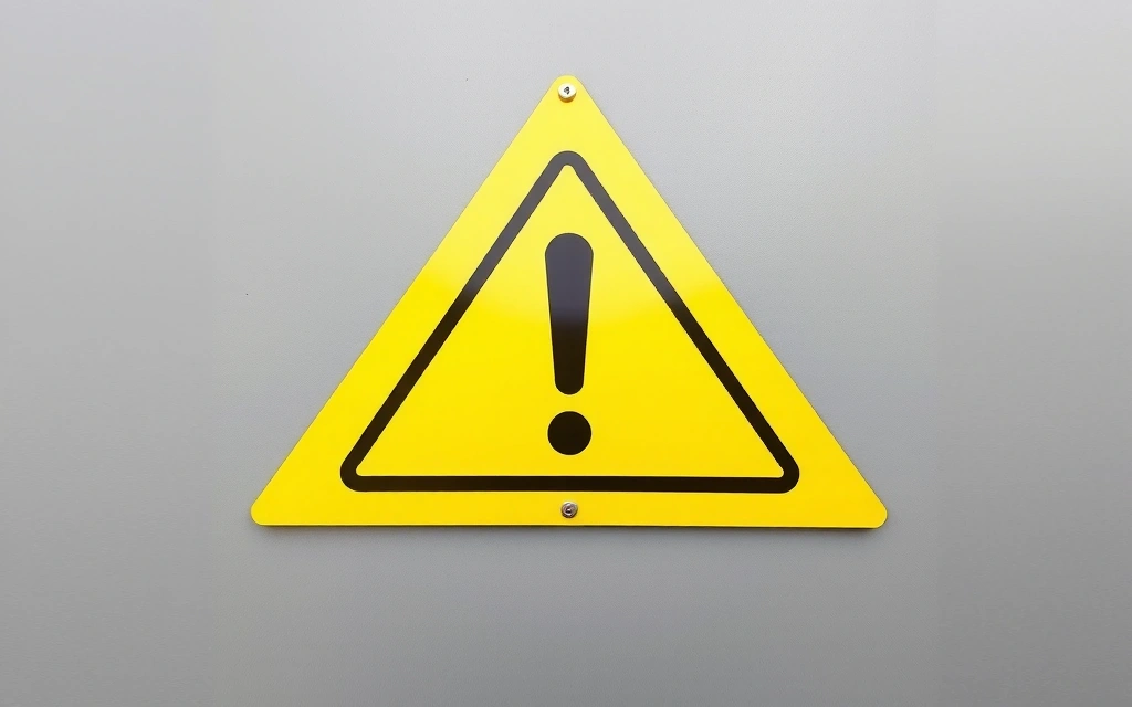 Señal de advertencia amarilla con un signo de exclamación, simbolizando precaución